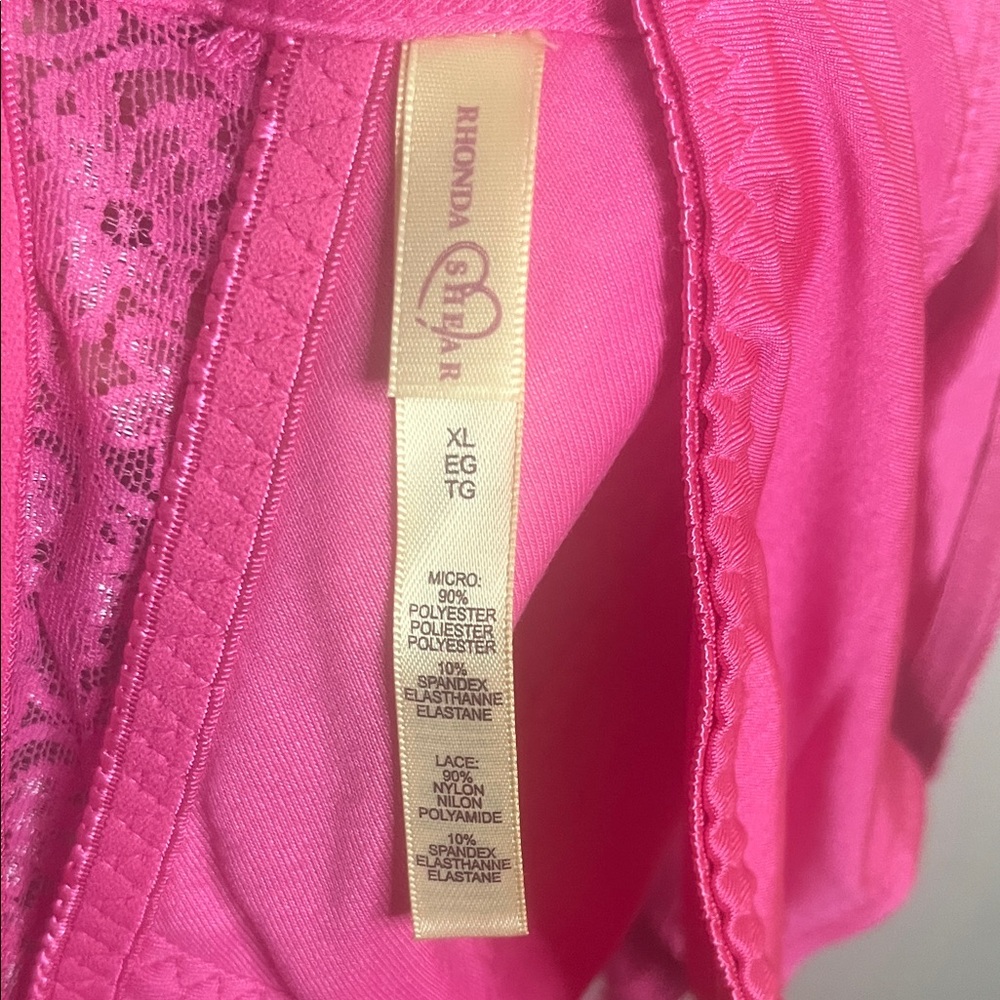 Rhonda Shear Vibrant Pink Lace Bra NWOT XL - Picture 4 of 8